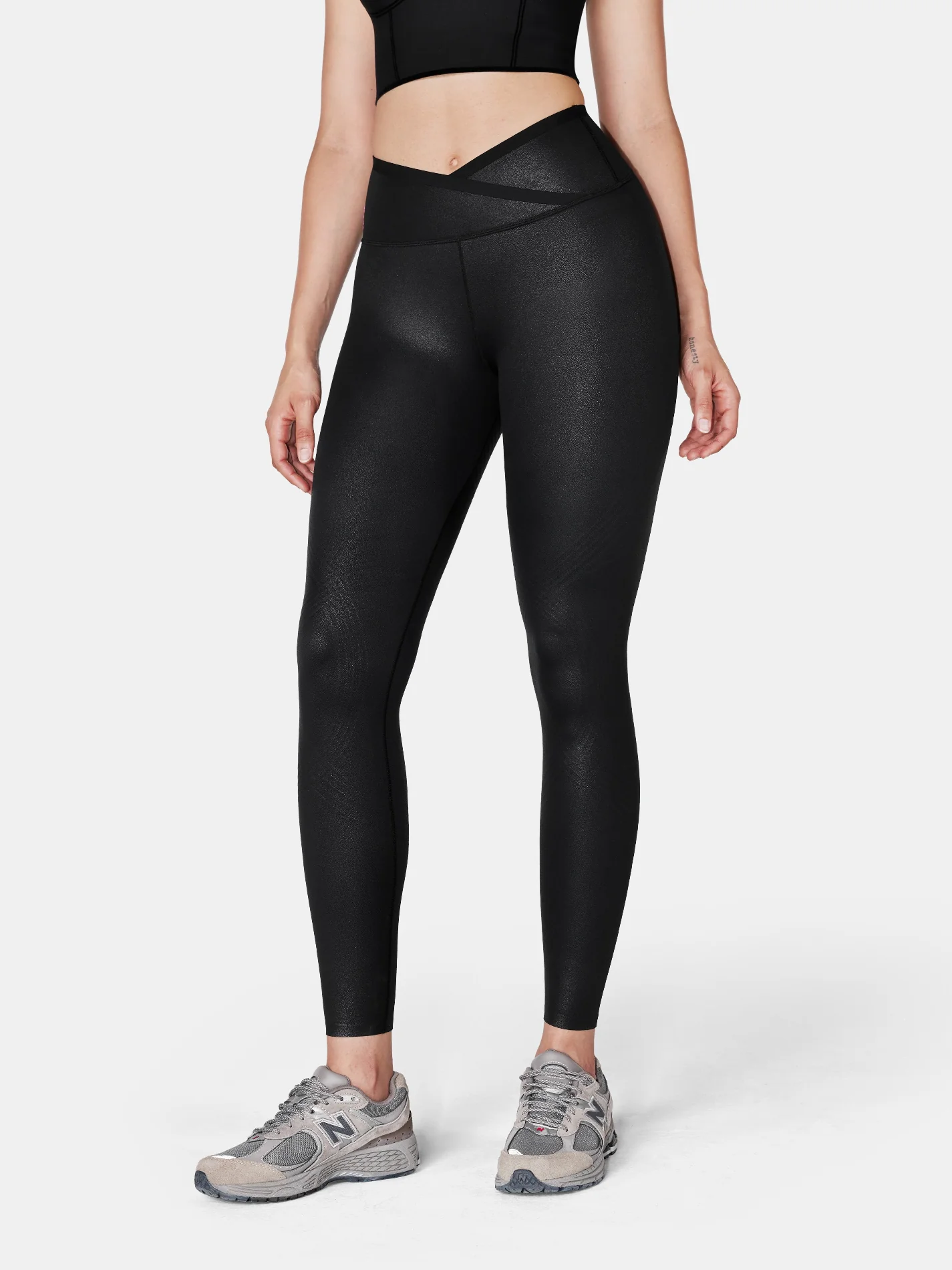 Body Sculpt Faux Leather Leggings (Reversible Wear) - Image 11